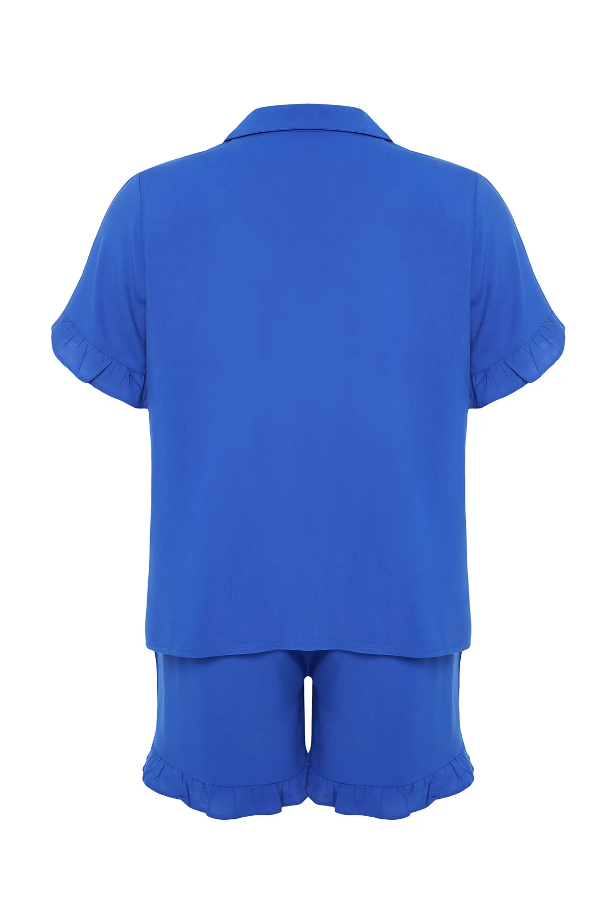 Trendyol Curve  Saks-Hemdkragen-Pyjama-Set aus Webstoff TBBSS24AI00006