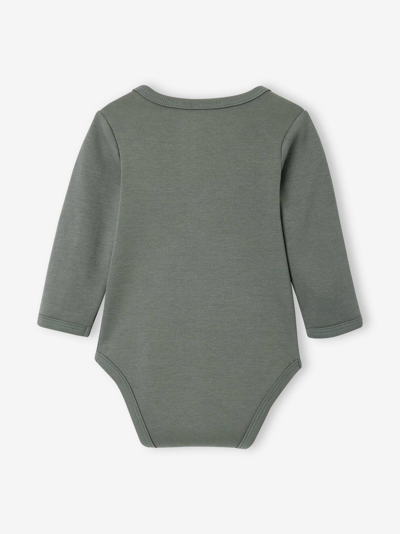 Vertbaudet 3er-Pack Baby Schlupfbodys, lange Ärmel Oeko-Tex - smaragdgrün