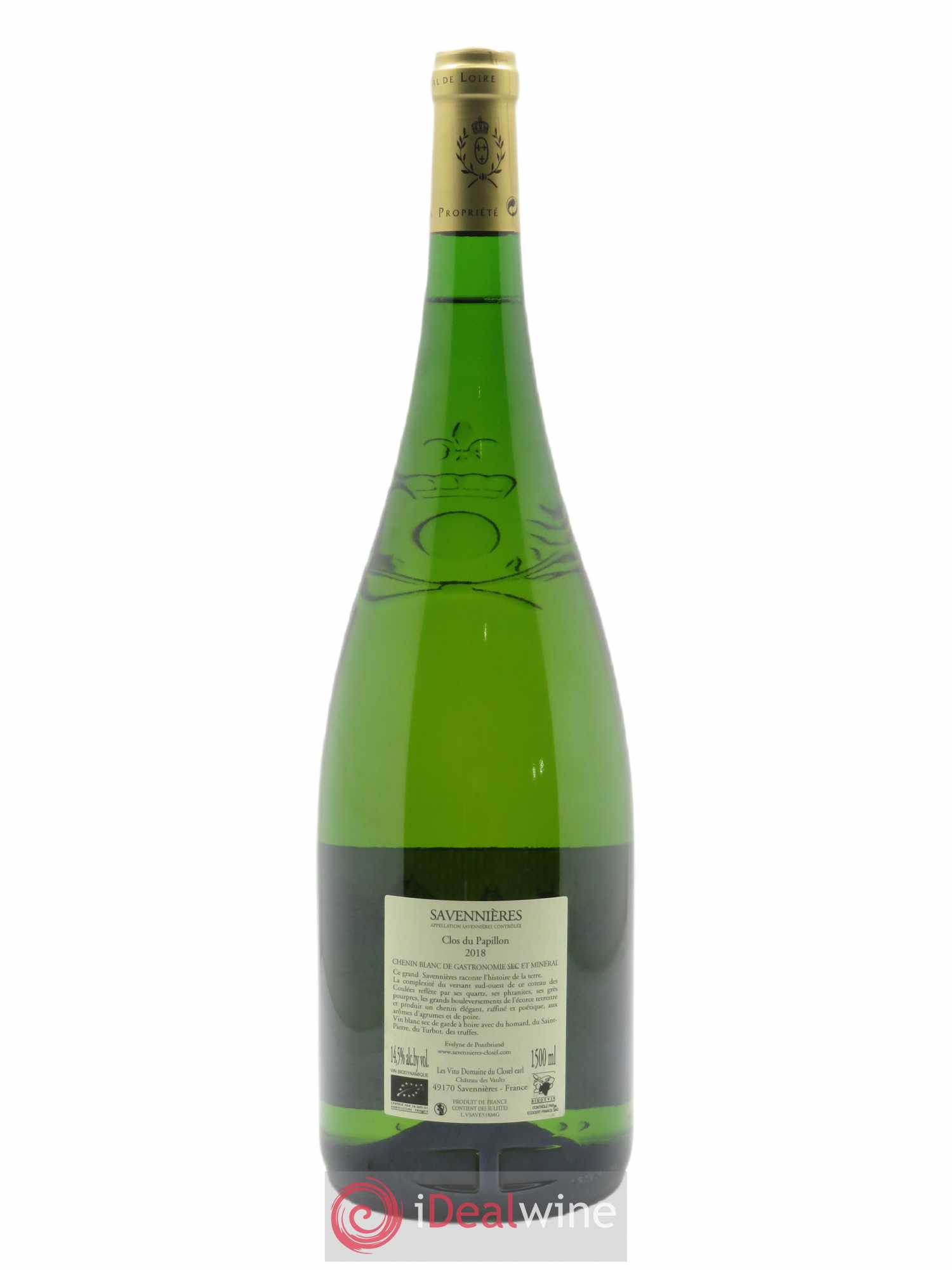 Savennières Clos du Papillon Closel (Domaine du) - Château des Vaults  2018 - Lot de 1 Magnum