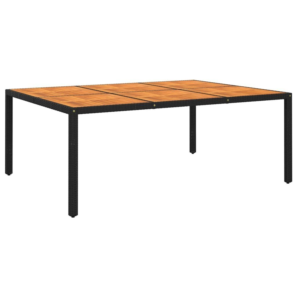 vidaXL Gartentisch Gartentisch 200x150x75 cm Akazienholz und Poly Rattan Schwarz (1-St)