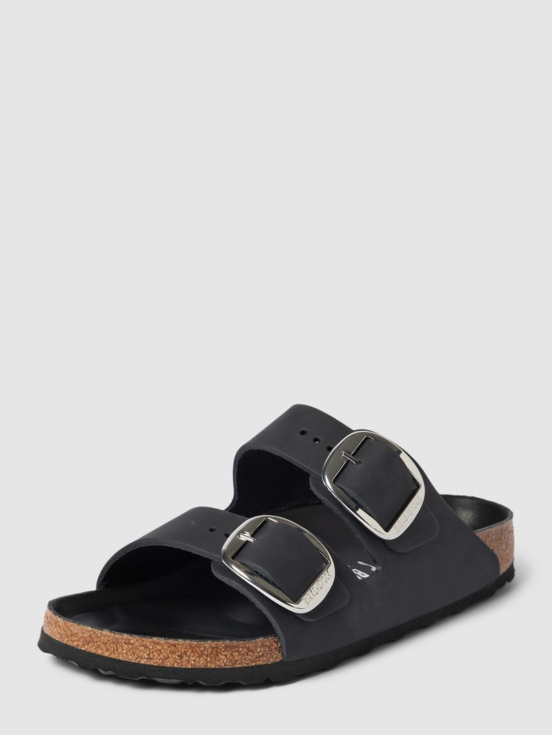 Sandalen aus Leder mit Dornschließen Modell 'ARIZONA' in schwarz