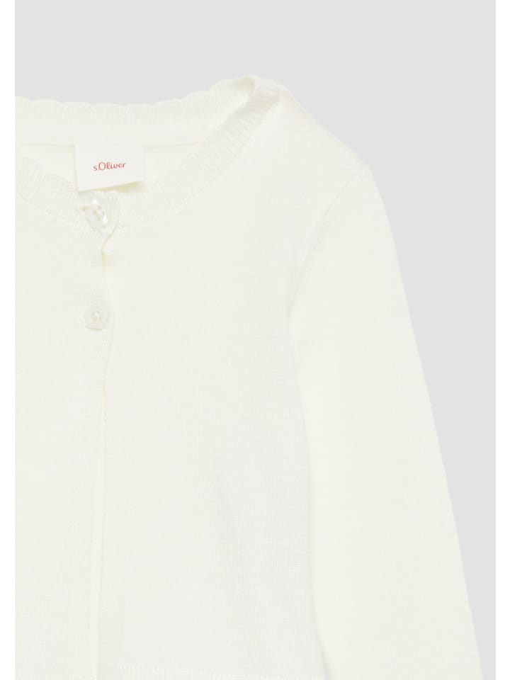 s.Oliver Strickjacke langarm in Creme-weiß günstig kaufen