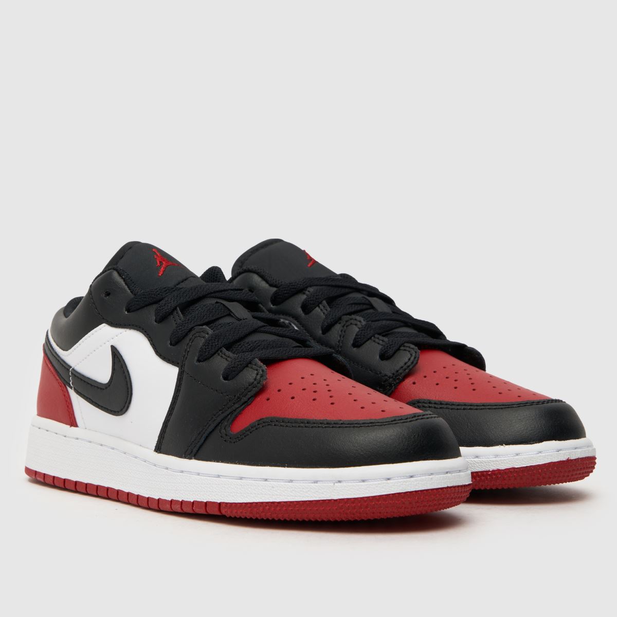 Nike Jordan vita & svarta Air Jordan 1 Low Pojkar Barnskor