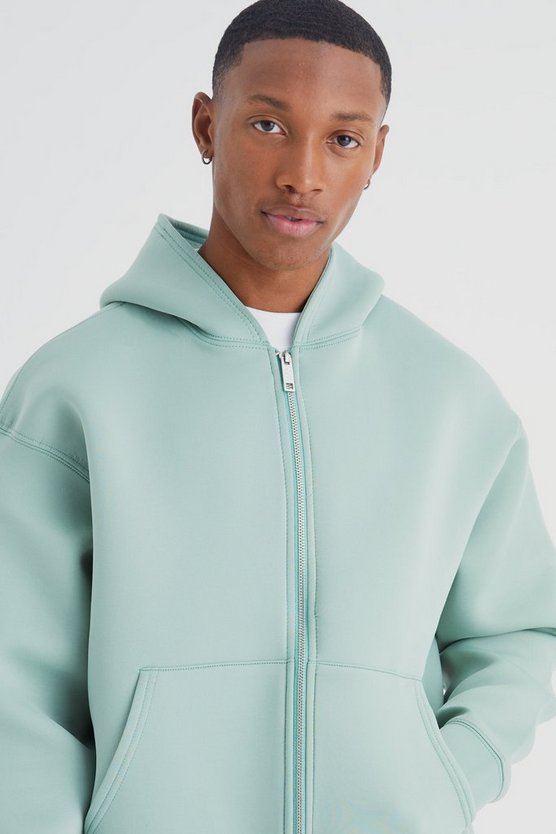 Kastiger Scuba-Hoodie mit Reißverschluss