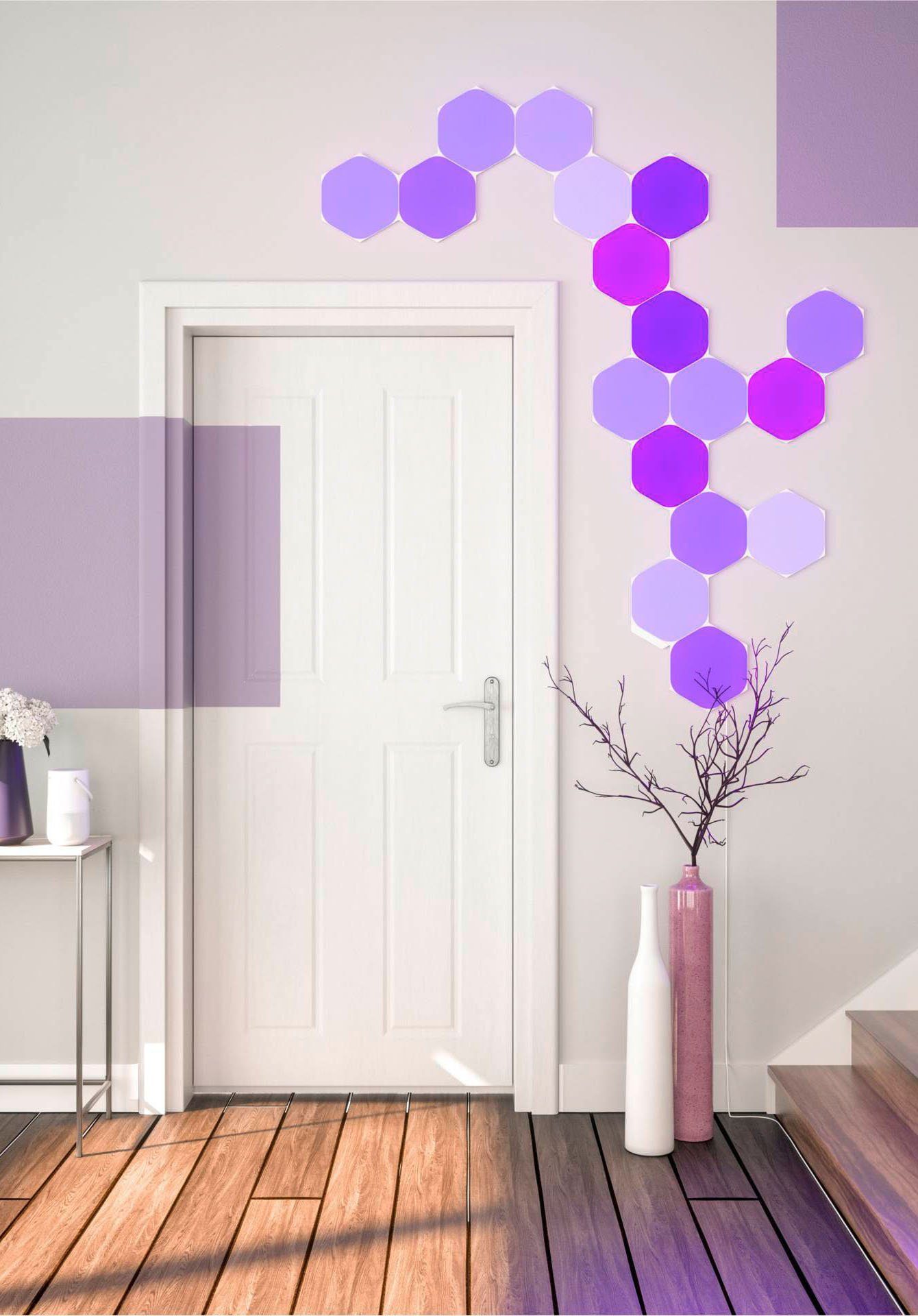 nanoleaf LED Panel Shapes Hexagons, Dimmfunktion, LED fest integriert, Farbwechsler