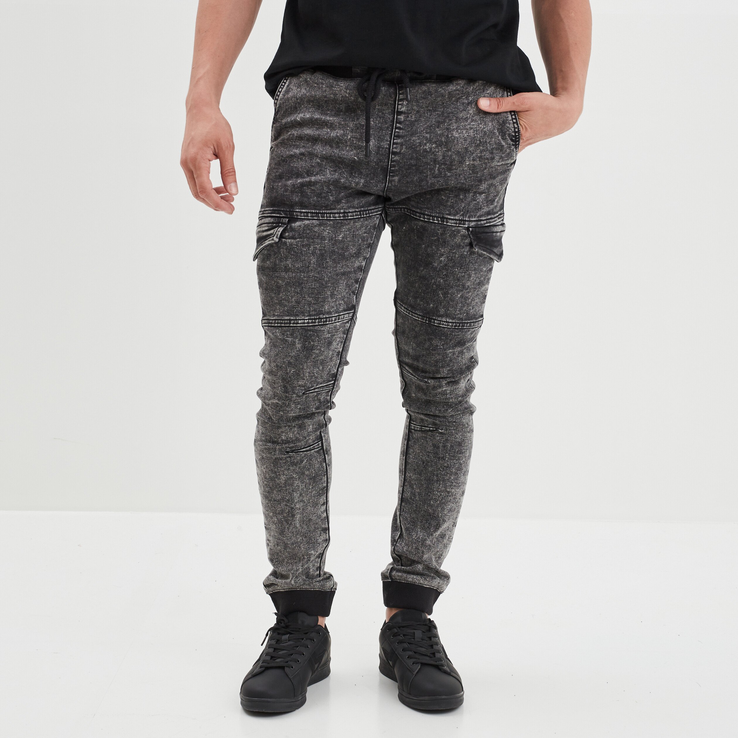 Pantalon skinny stretch denim gris homme | La Halle