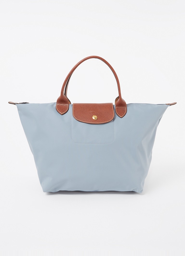 Geantă Longchamp Le Pliage Original, mărimea M, cu detalii din piele.