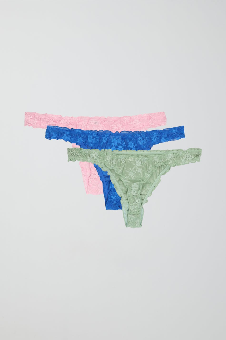 3-pack frill lace string