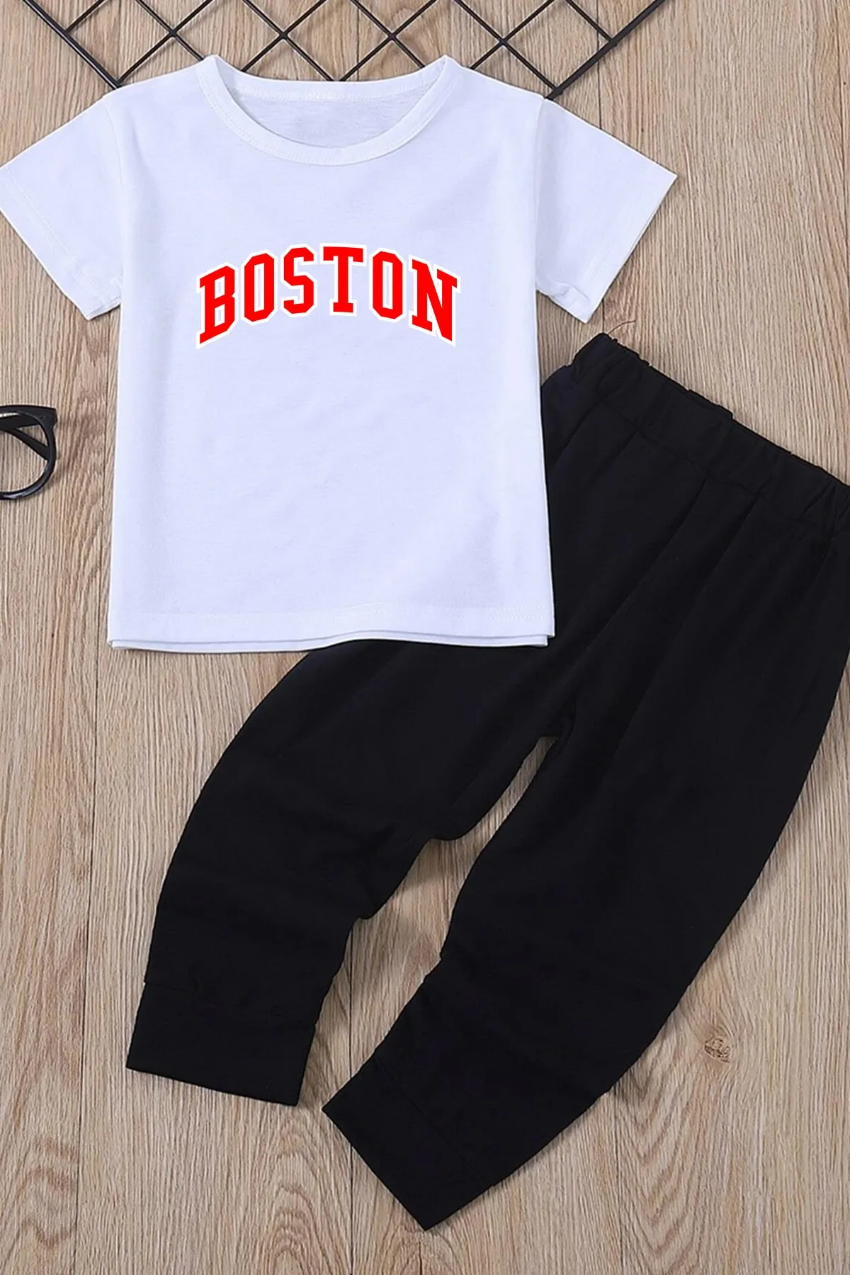 uyguntarz  Kids Boston Bottom – Top-Trainingsanzug-Set
