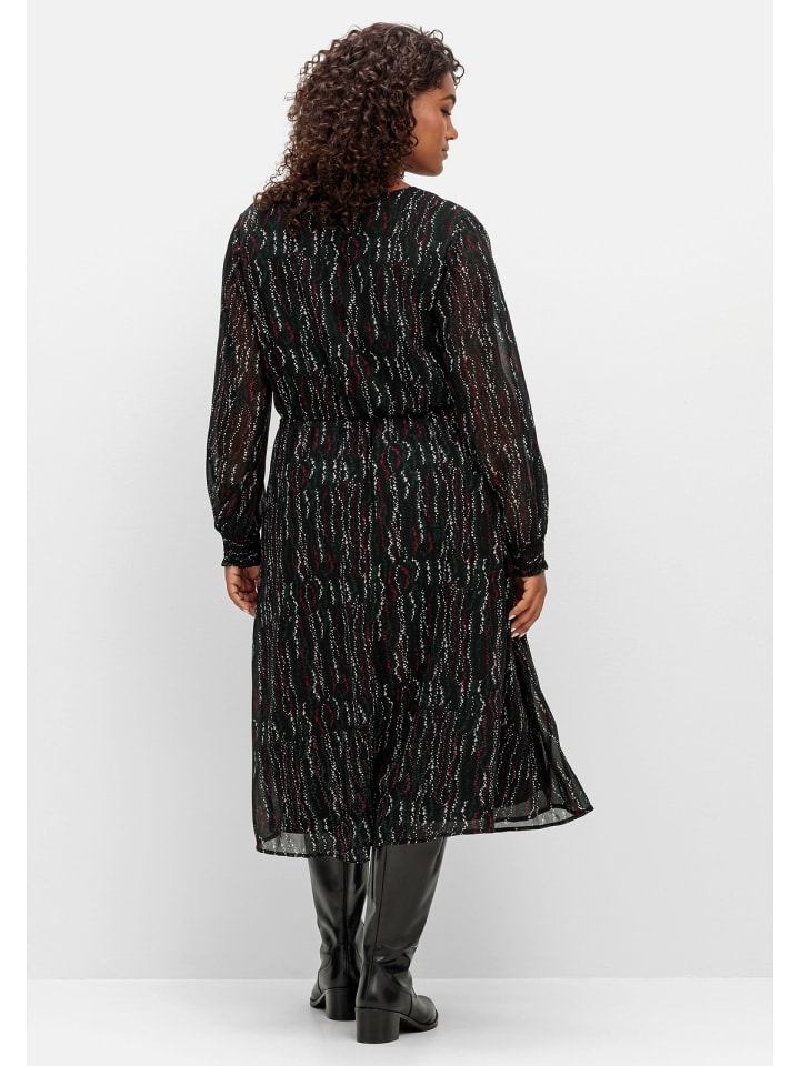 sheego Chiffonkleid in schwarz gemustert günstig kaufen 48