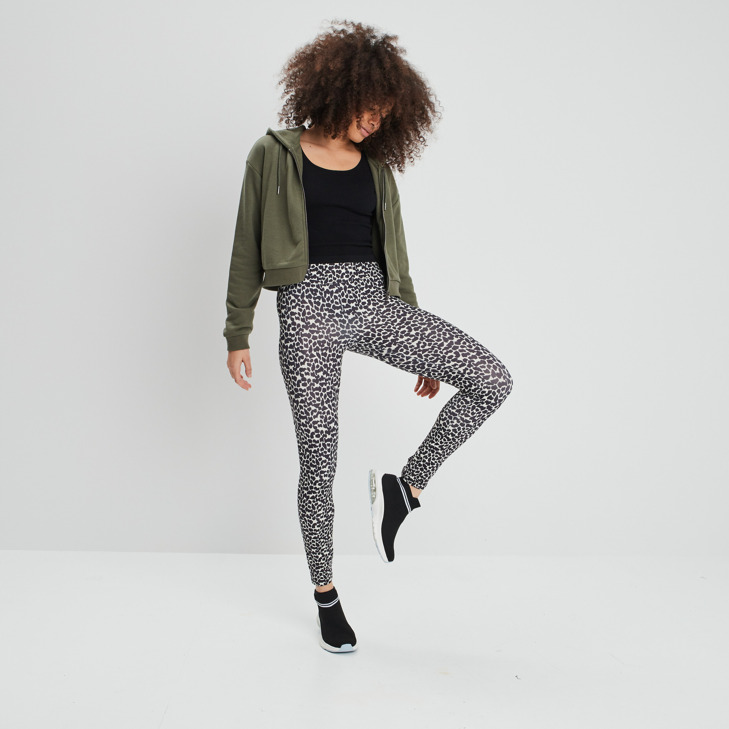 Legging taille extra haute ecru femme | La Halle