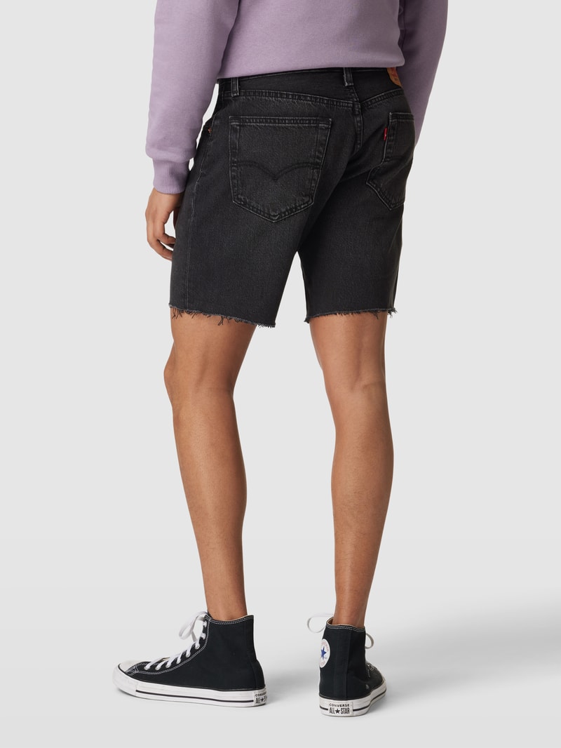 Jeansshorts mit Label-Details in schwarz