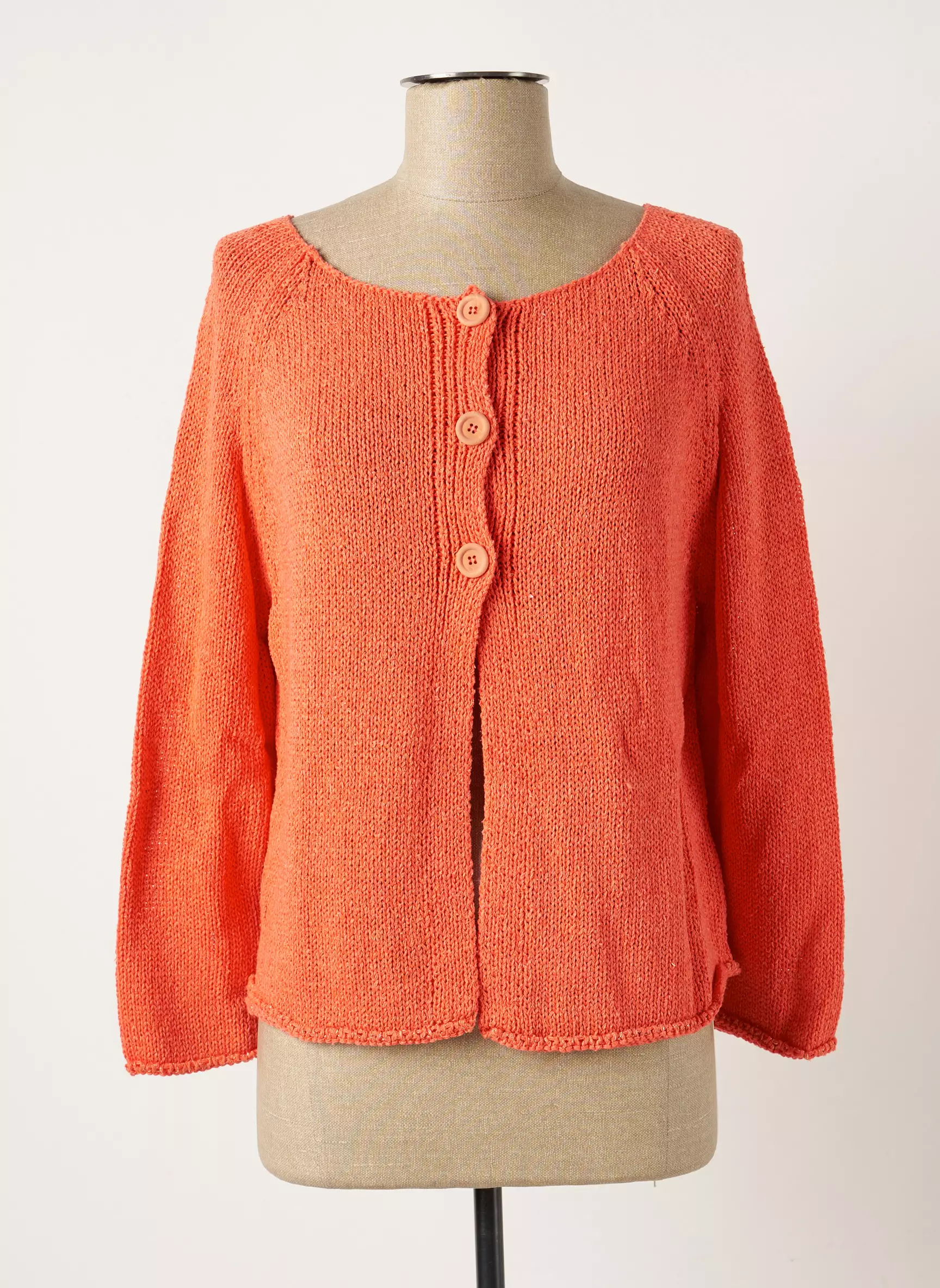 Poles Cardigans Femme couleur orange