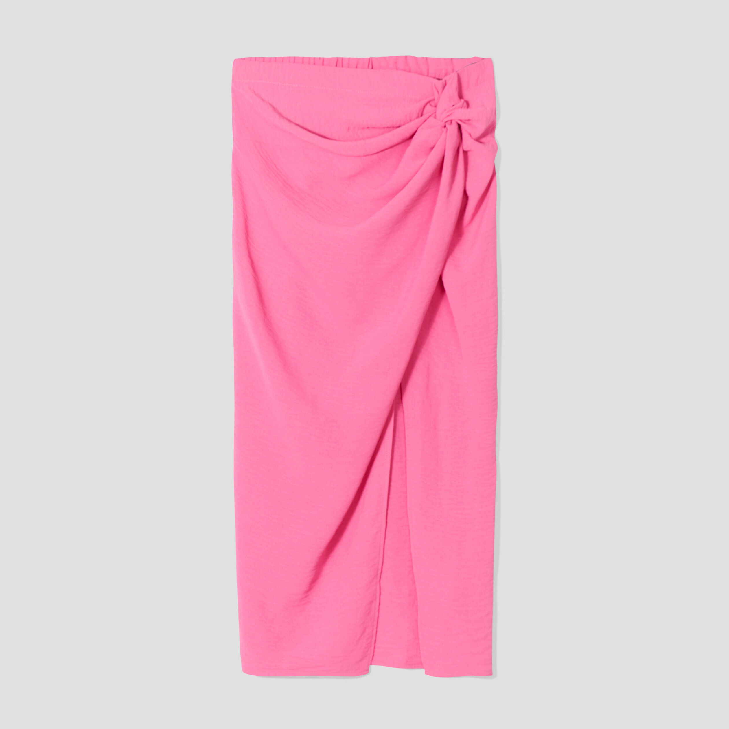 Jupe droite effet noué rose fushia femme | Cache Cache