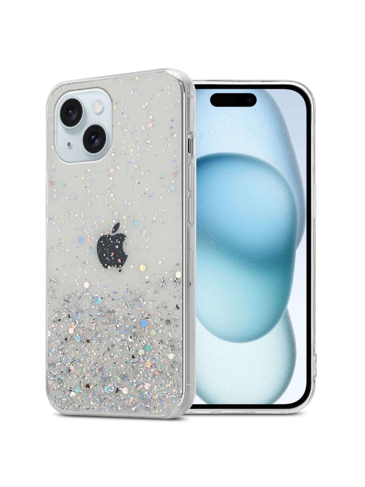 cadorabo Hülle für Apple iPhone 15 Glitter in Transparent mit Glitter günstig kaufen onesize