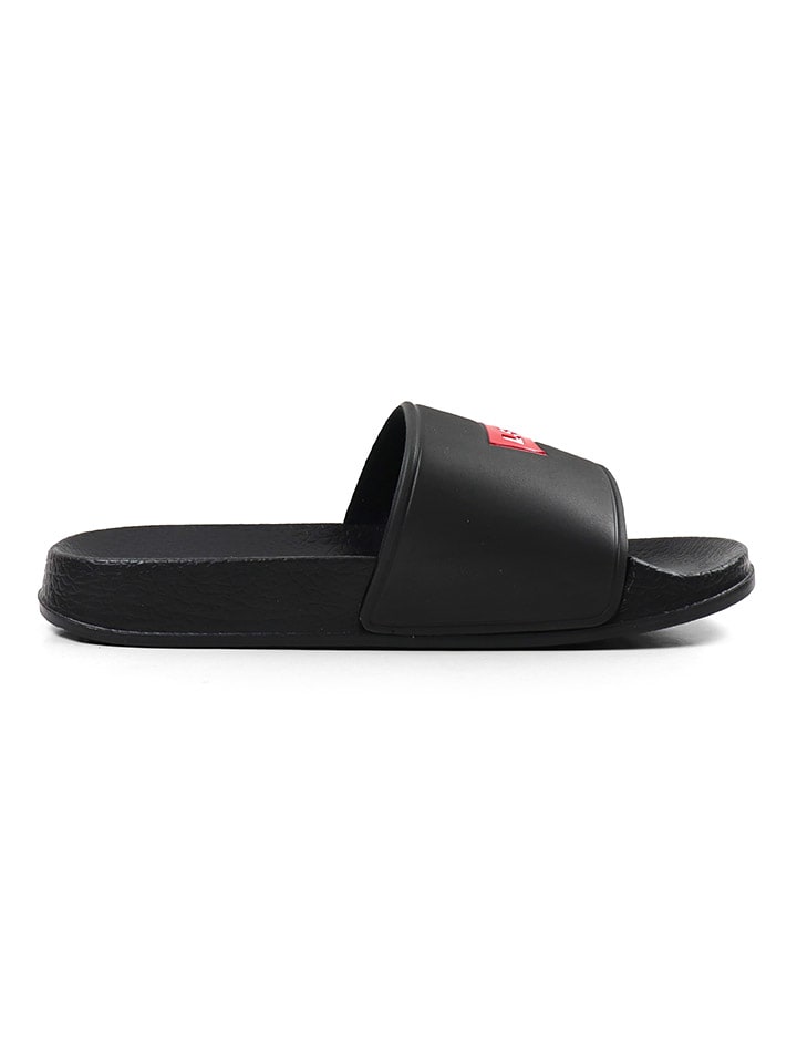 Levi´s Pantoletten in Schwarz/ Rot günstig kaufen
