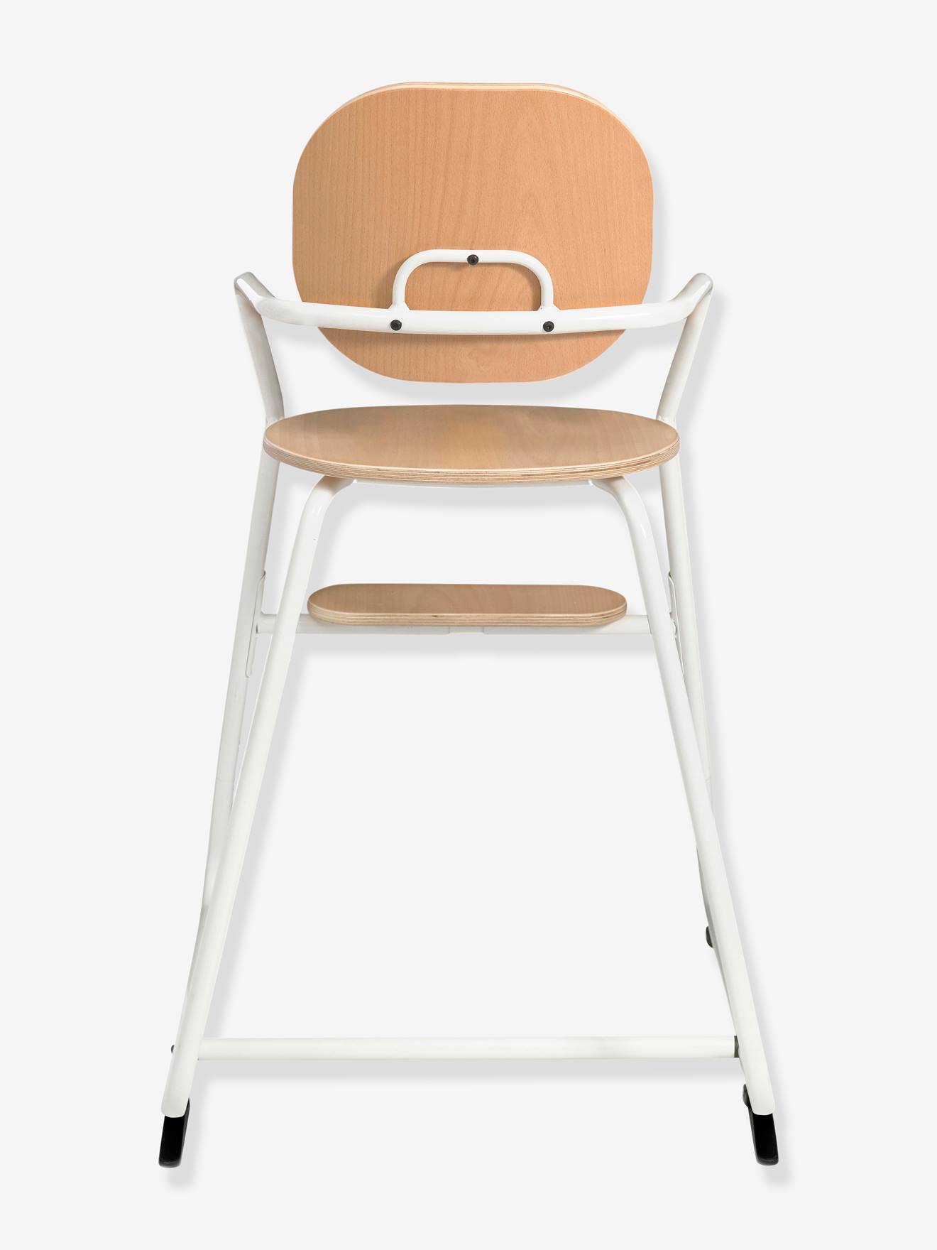 Chaise haute design Tibu CHARLIE CRANE gris/blanc/bois