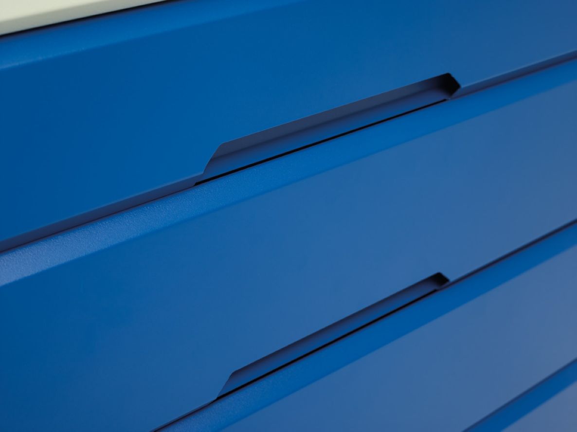 Bott 16923015.16 Verso nastavljiva delovna miza 1500x600x830-930mm 6 predalov Vezan les RAL 7035