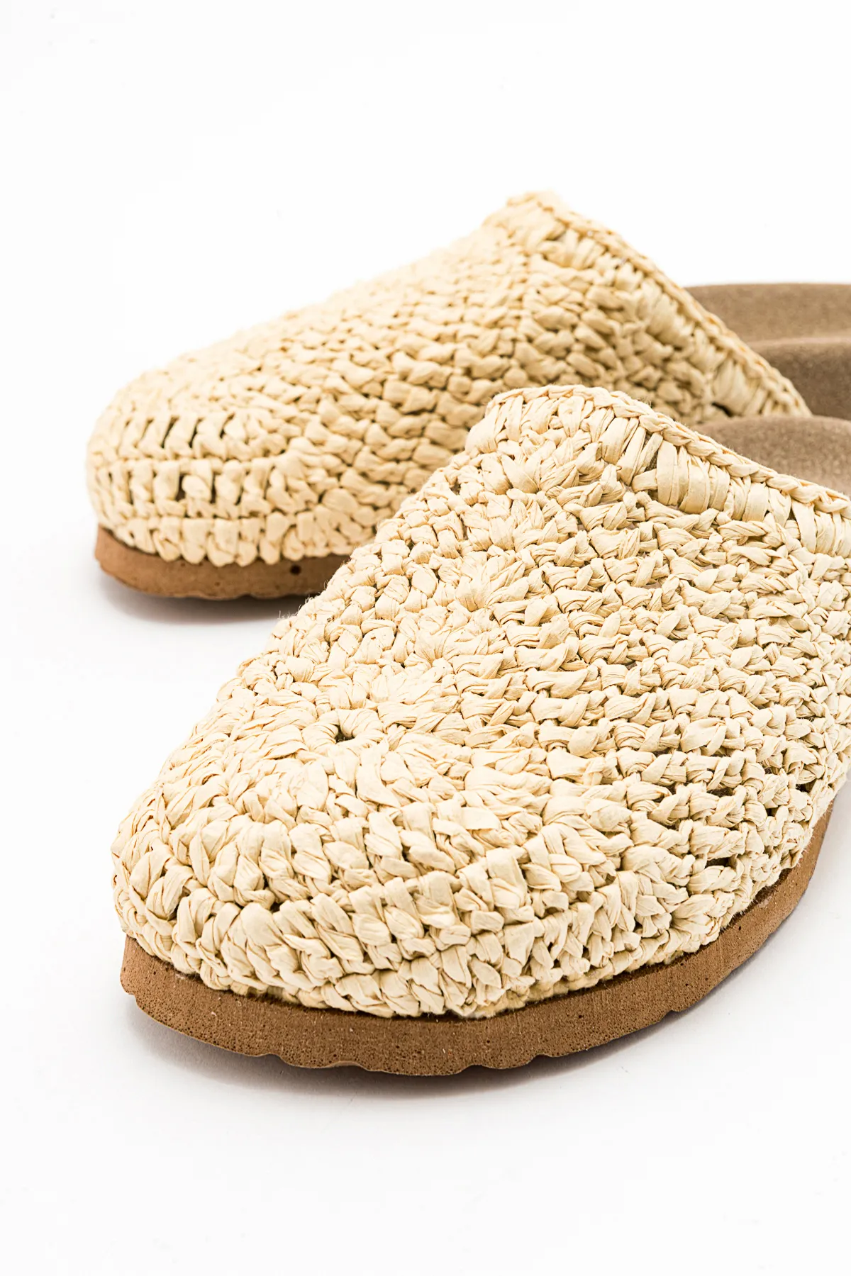 LuviShoes  LOOP Beige gestrickte Damenhausschuhe