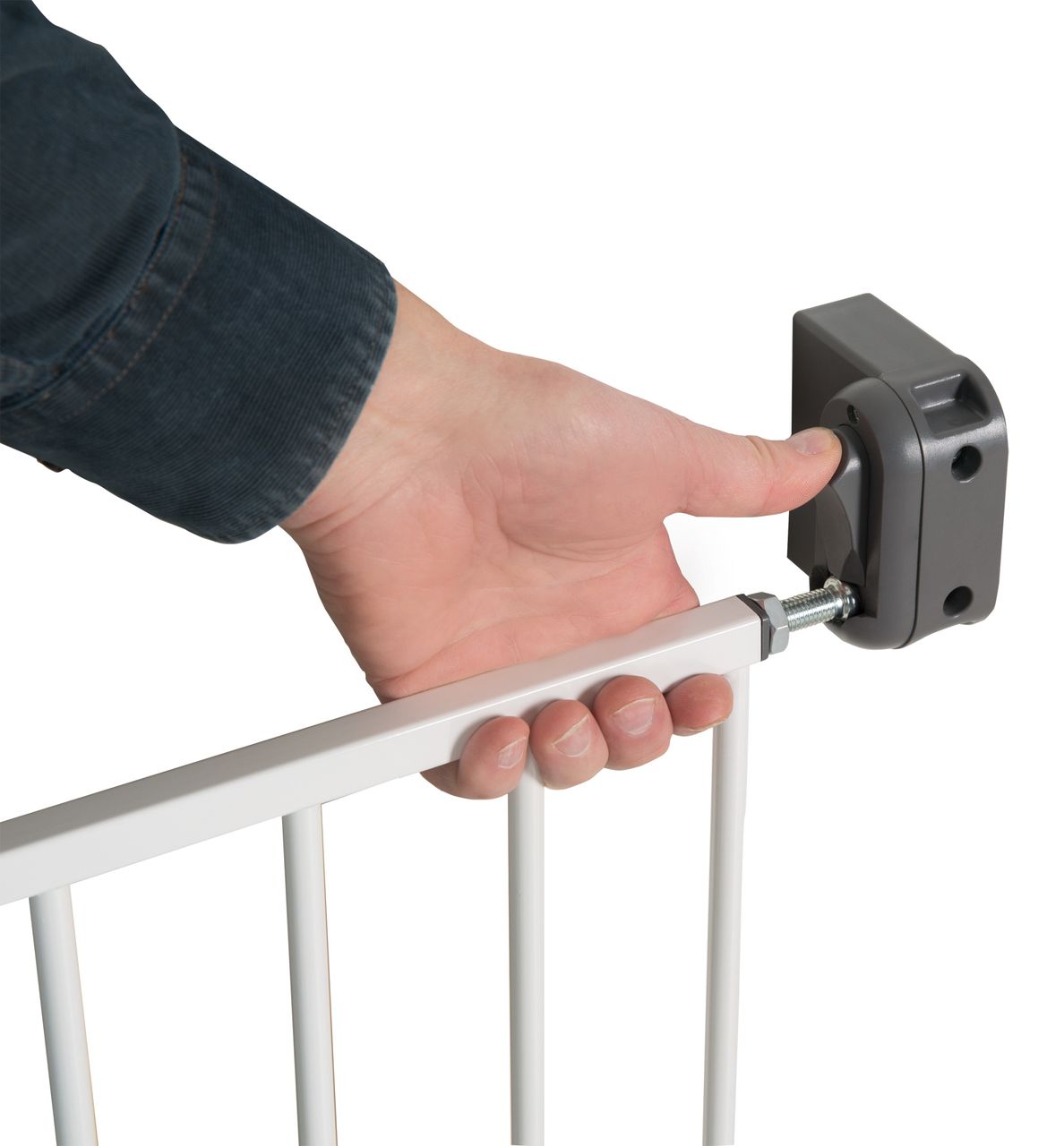 Roba Türschutzgitter 'Easy Step', Metall Schutzgitter weiß, extra hoch, variable Breite 60-97cm
