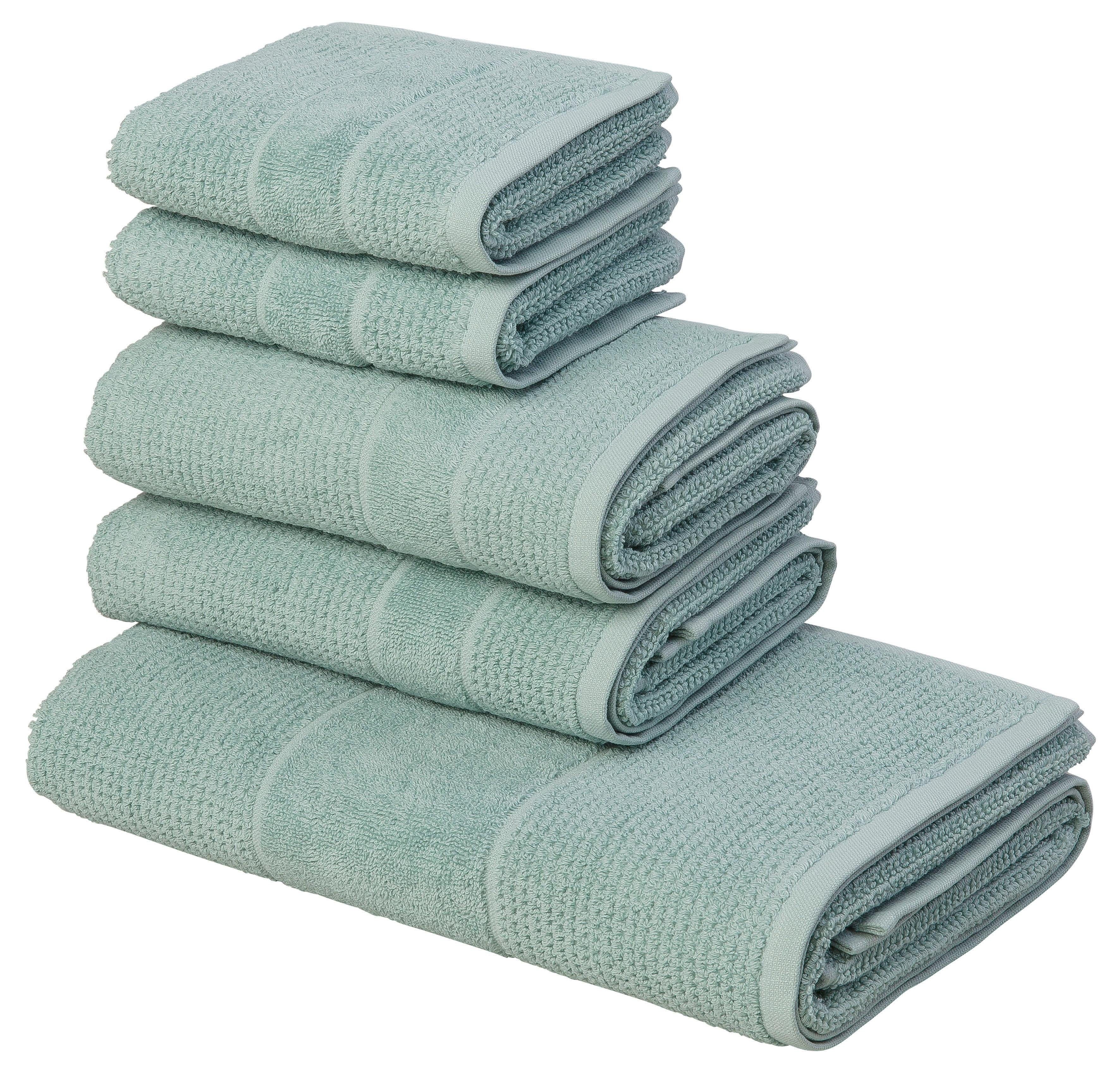 andas Handtuch Set Kimi, Walkfrottee, (Set, 5-tlg), mit besonderer Struktur