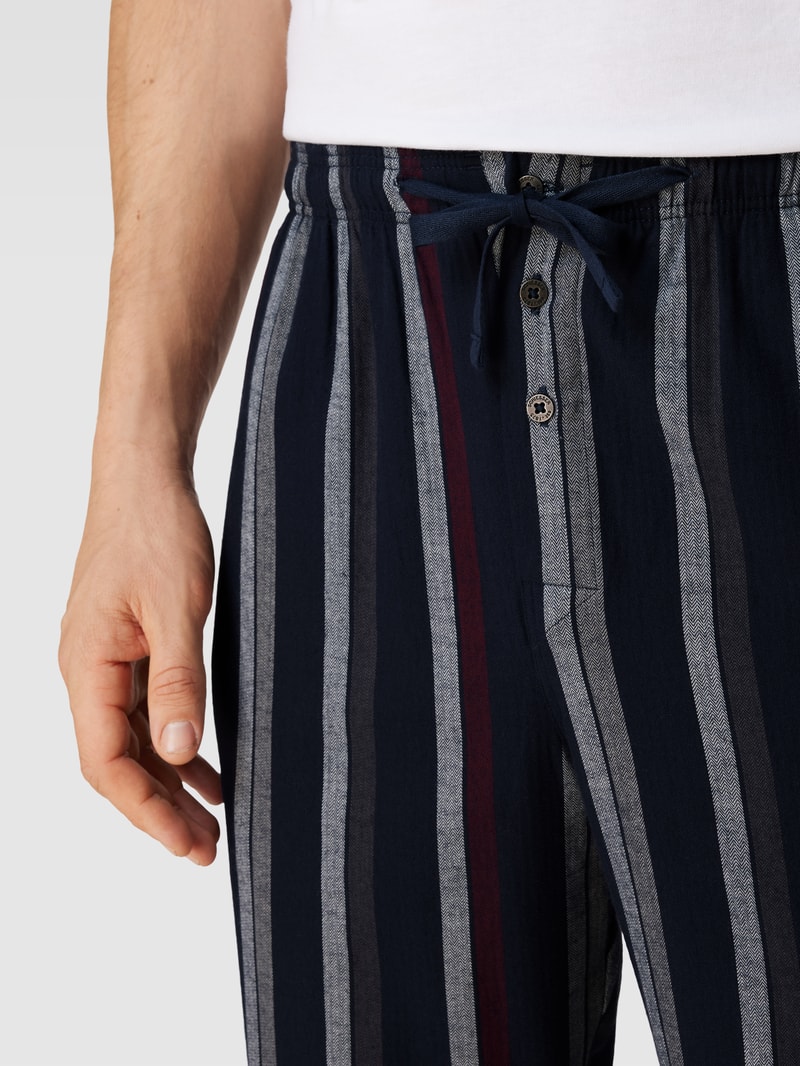 Pyjama-Hose aus Baumwolle mit Knopfleiste in dunkelblau