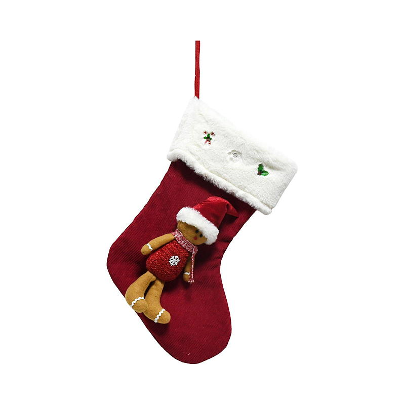 Home Julestrømpe 46 cm LED pepperkake/nisse