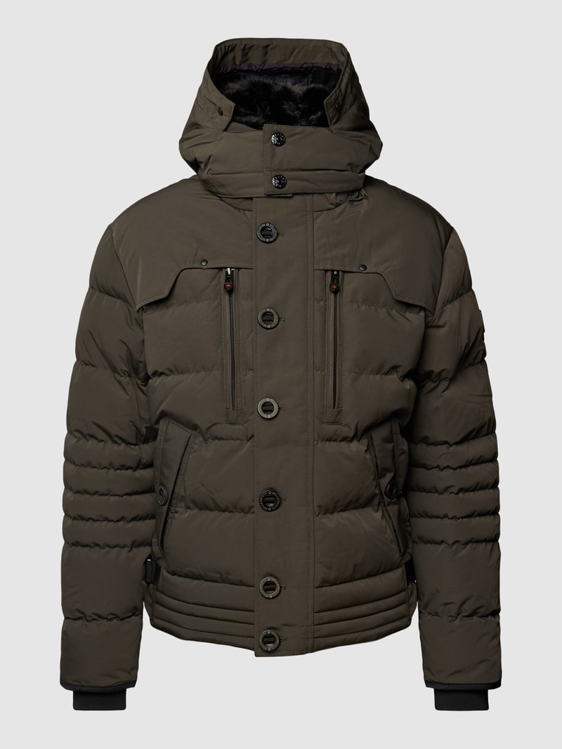 Funktionsjacke mit Kapuze in olivgrün