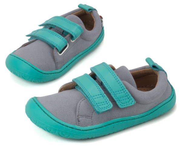 Poppis ~ Nono LowCut Klettschuh vegan ~ Grau/Petrol