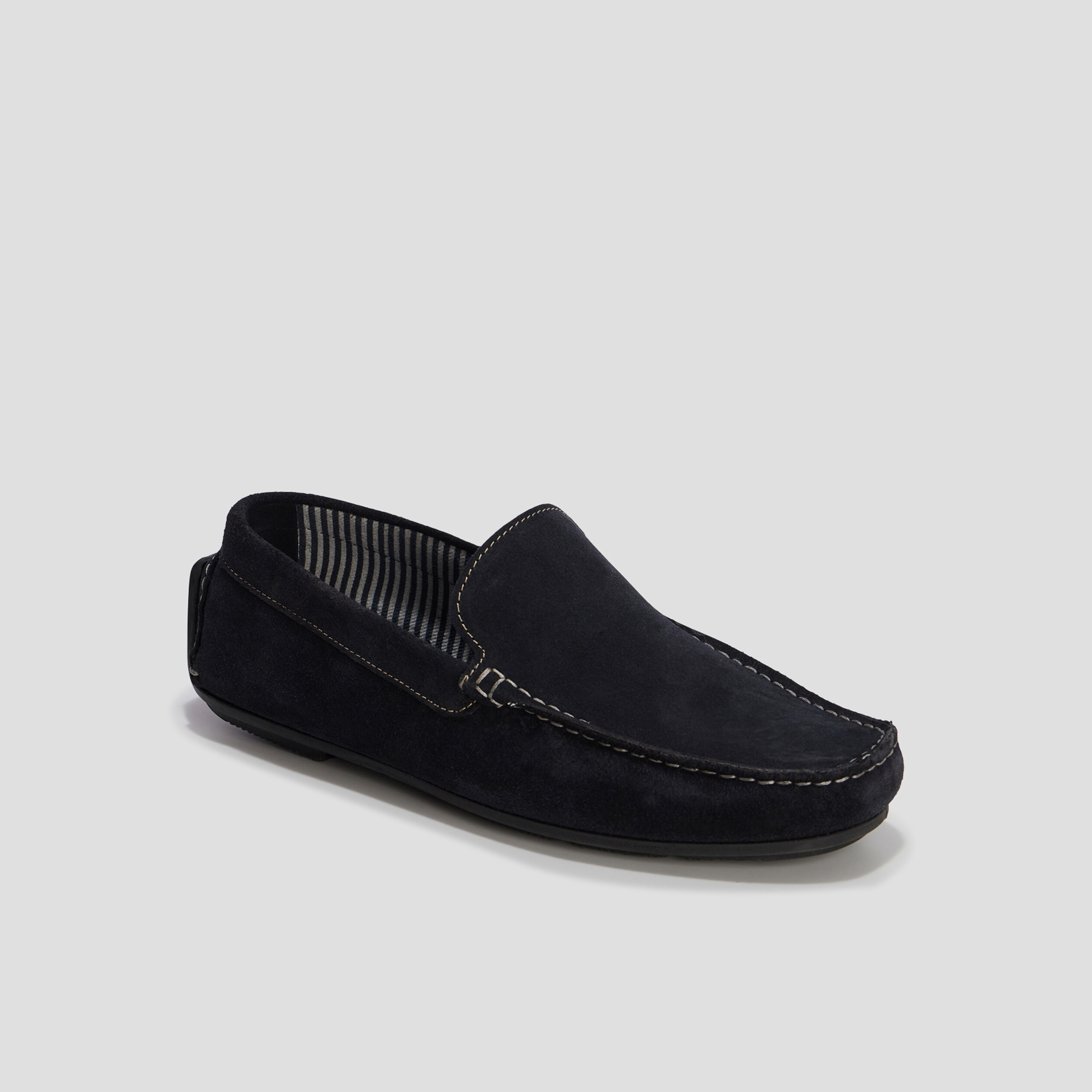 Mocassins en cuir bleu marine homme | La Halle