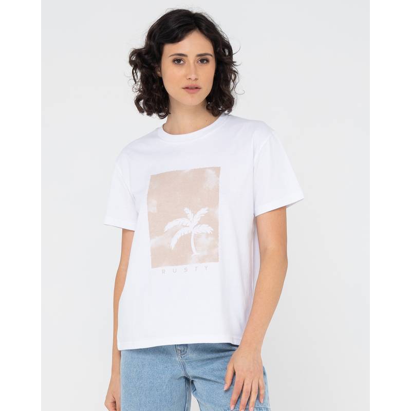 RUSTY SUNSET PALM ORGANIC COTTON RELAXED TEE T-Shirt Damen