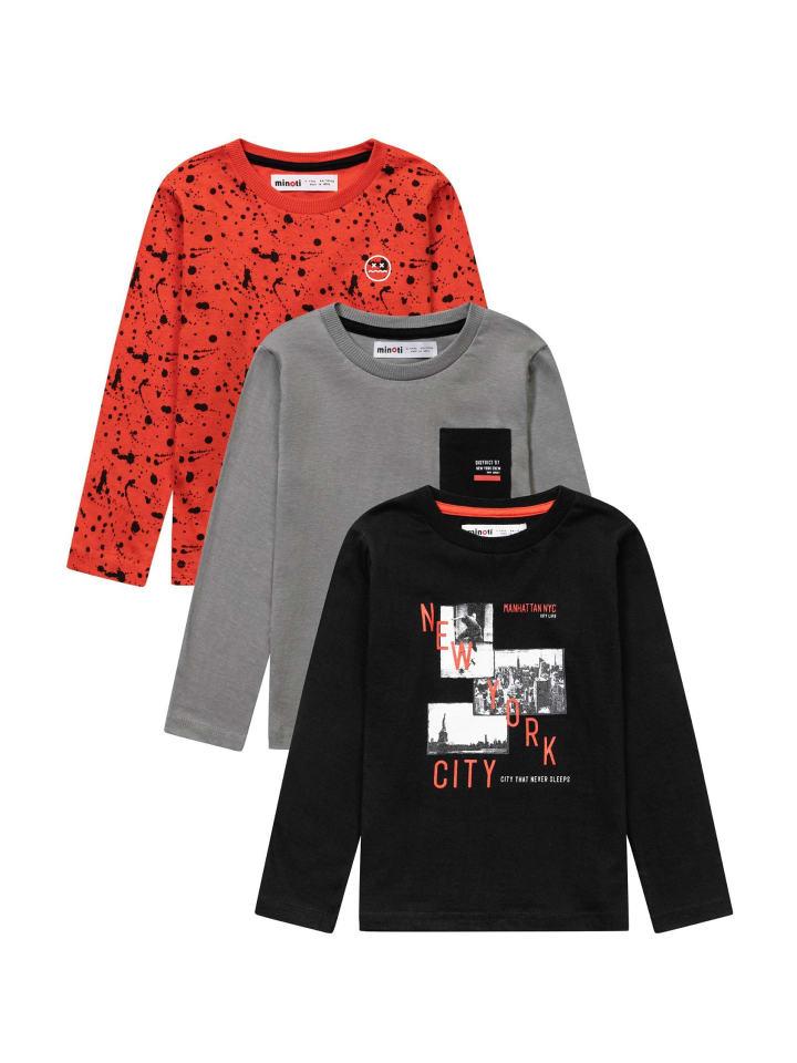 Minoti 3er. Set: Longsleeves 11MTTEE 3 in schwarz günstig kaufen