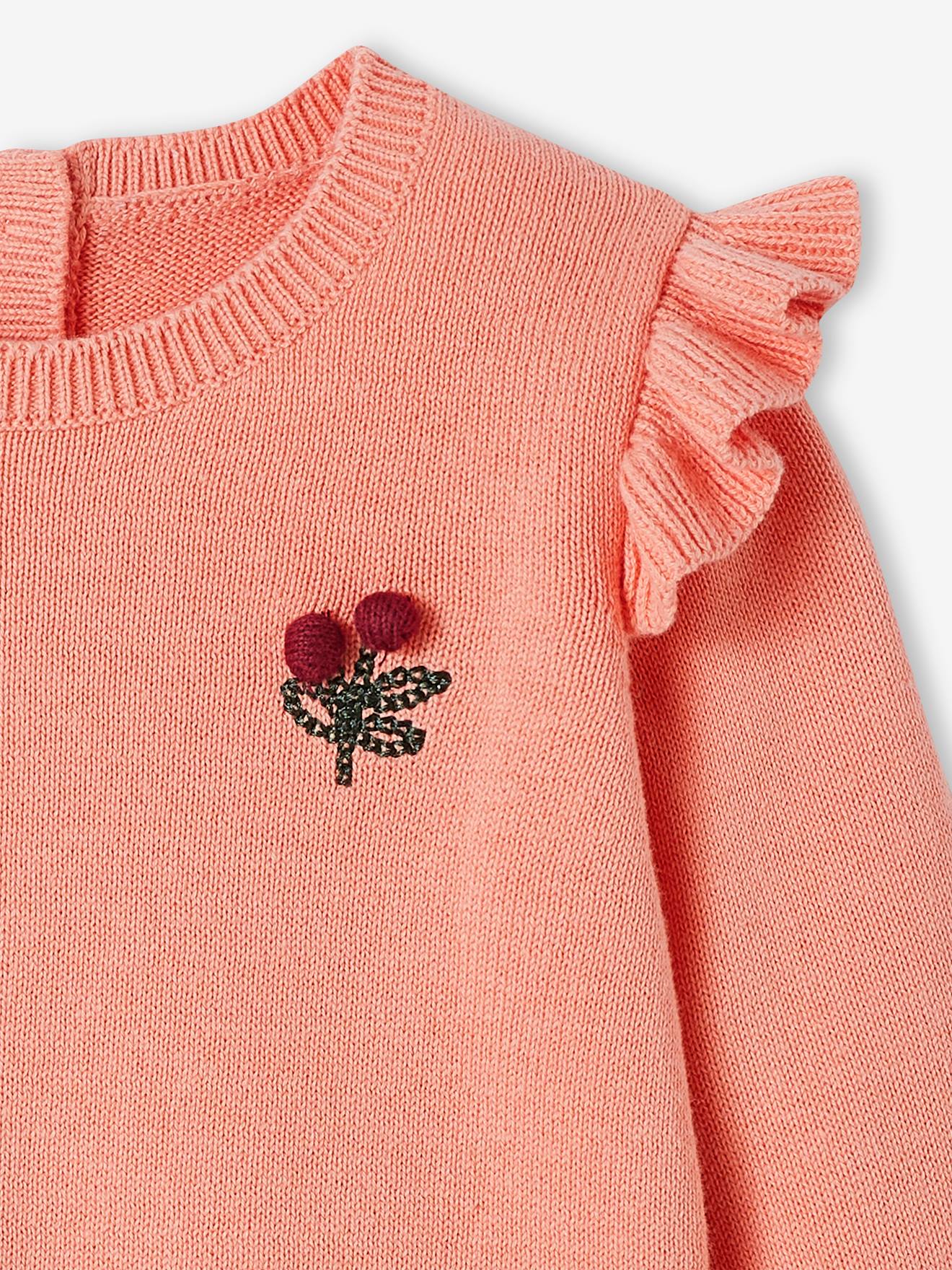 Vertbaudet Baby Pullover mit Volants - marine gestreift