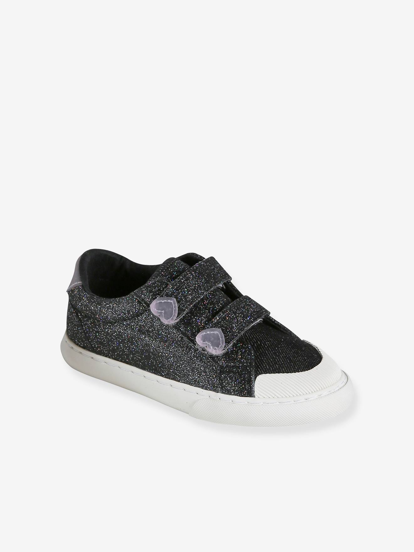Vertbaudet Mädchen Klett-Sneakers mit Anziehtrick - schwarz