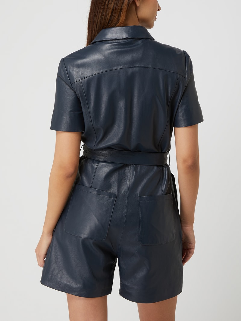 Playsuit aus Leder Modell 'Lara' in dunkelblau