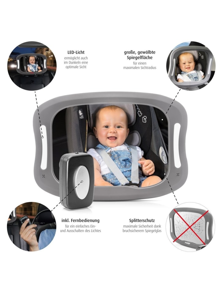Reer BabyView LED Auto-Sicherheitsspiegel mit Licht in Grau ab 0 Monate günstig kaufen onesize