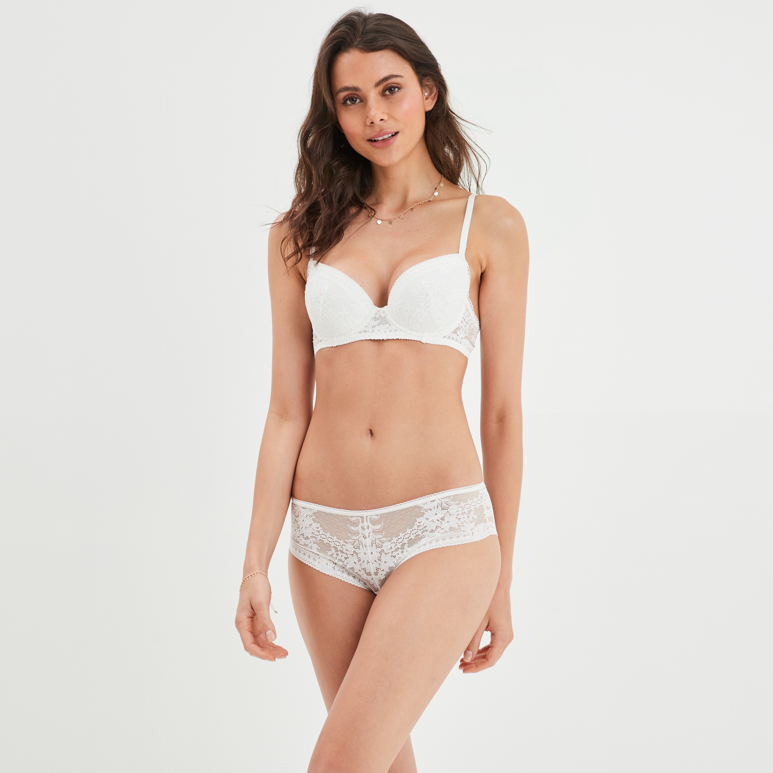 Soutien-gorge corbeille padded dentelle blanc femme | La Halle