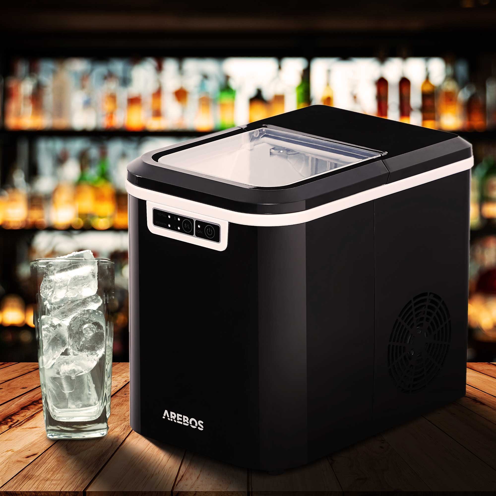 Arebos Eiswürfelmaschine Ice Cube Maker, 12 kg / 24 h, 10-15 Minuten Produktionszeit