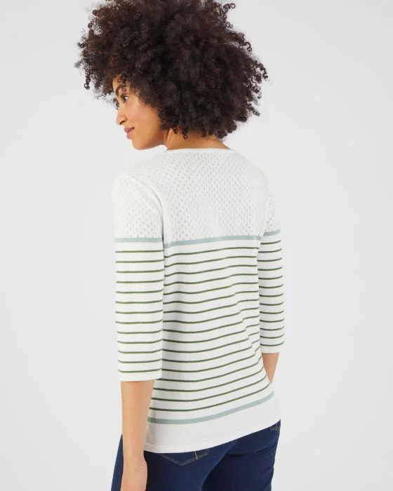 Pull rayé et imprimé floral