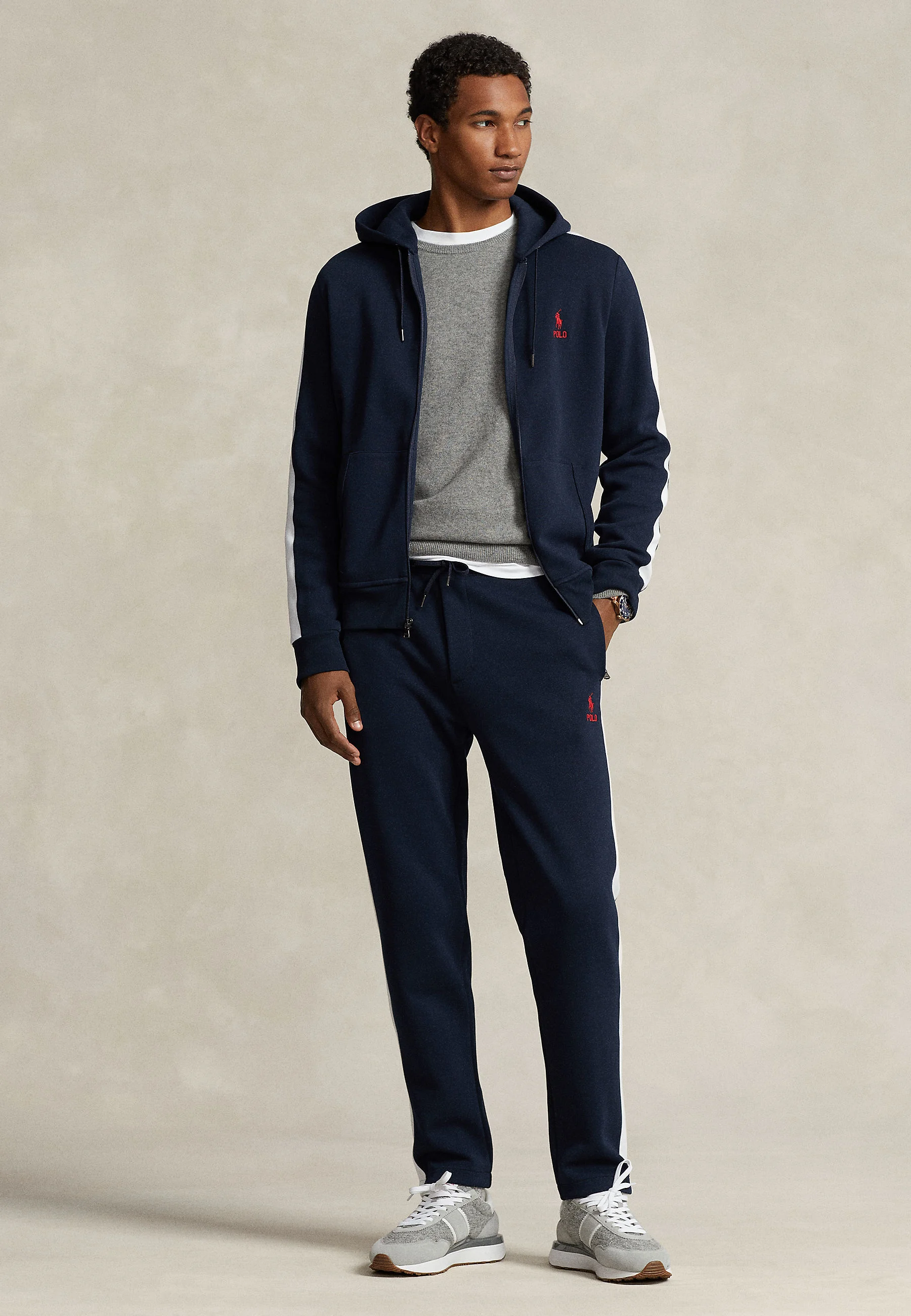 Sudadera con capucha y cremallera completa de malla de punto doble de Polo Ralph Lauren - Sudadera con cremallera