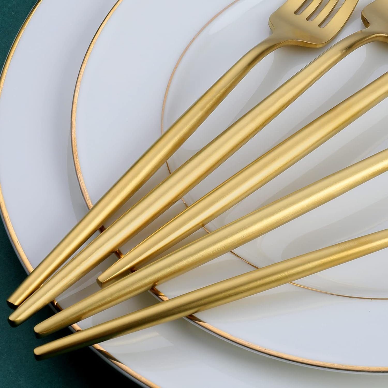 Coisini Besteck-Set 60tlg.Edelstahl Gold Besteckset für 12Personen Spülmaschinenfest
