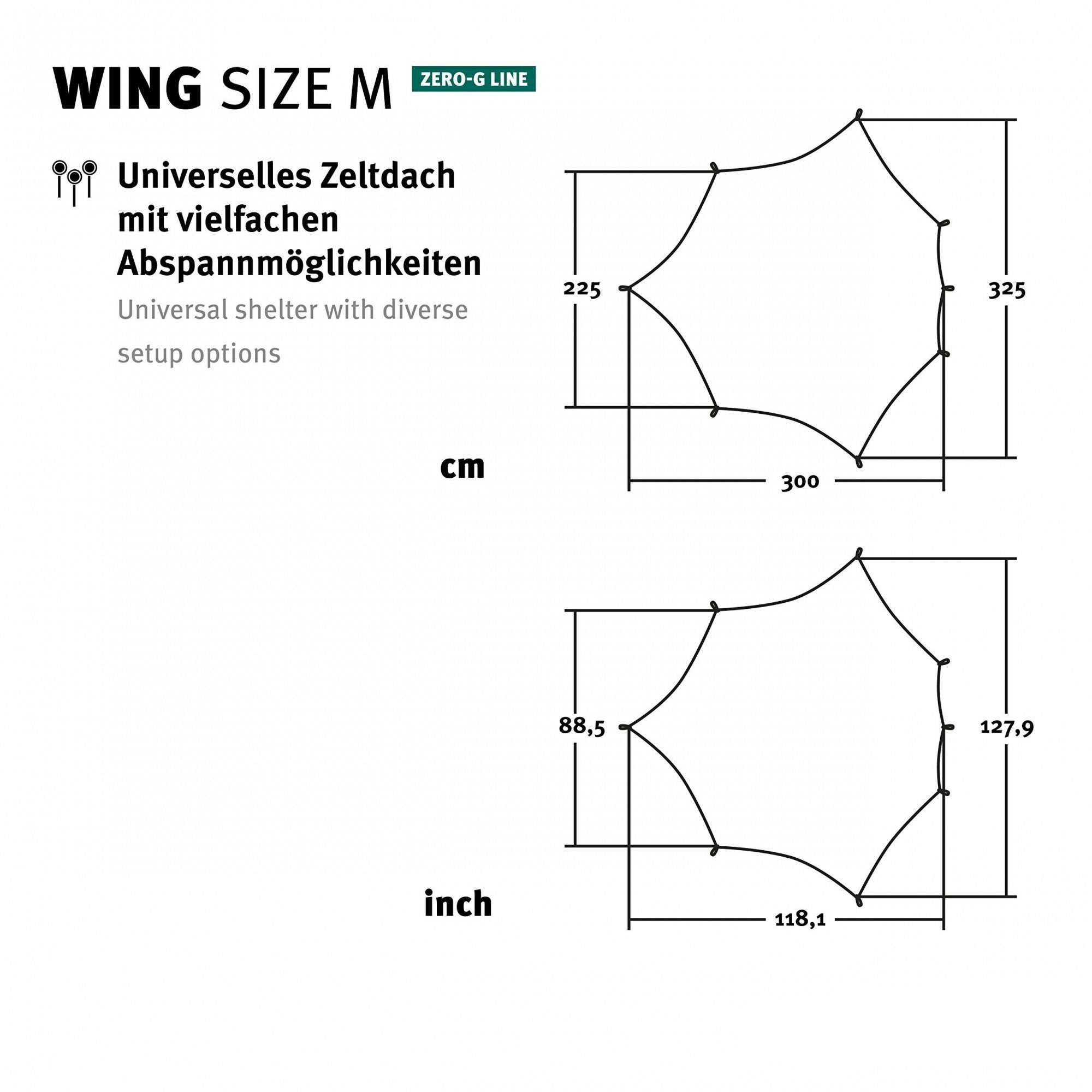 Wechsel Tents Tarp-Zelt Wing M - Camping Zeltdach, Personen: 4, Wetterschutz für Zelt, Hängematte, Garten, Grün