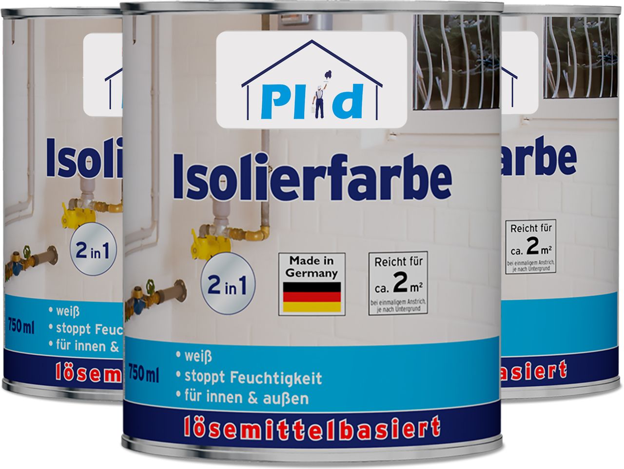 Plid Premium Isolierfarbe LH Niktoinfarbe Deckanstrich Nikotinsperre Weiß