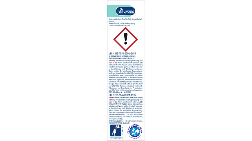 Dr.Beckmann Spülmaschinen Hygiene-Reiniger 75 g