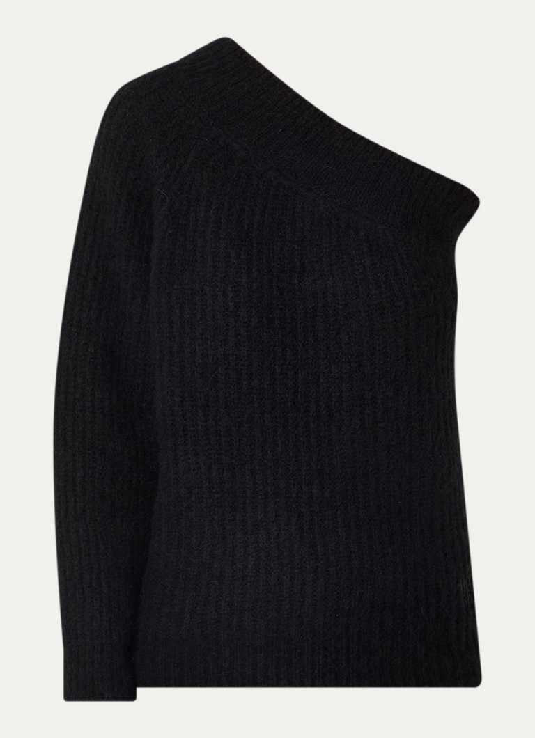 Maglione monospalla Scevanna di HUGO BOSS, lavorato a maglia grossa in misto lana