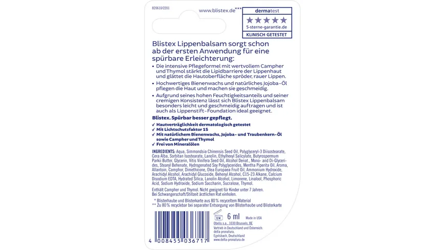 Blistex Lippenbalsam Repair Care 6 ml