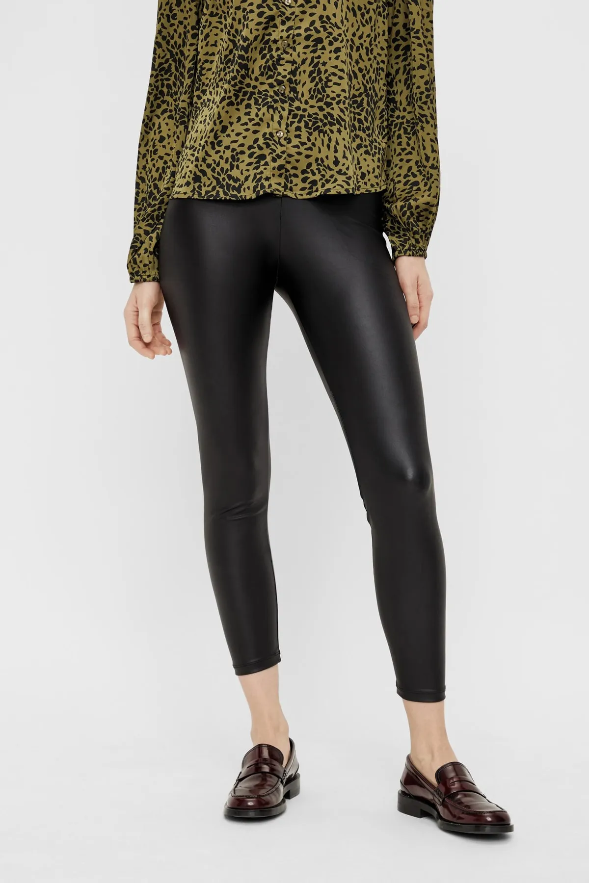 PIECES  Leggings - Schwarz - Mittlerer Bund