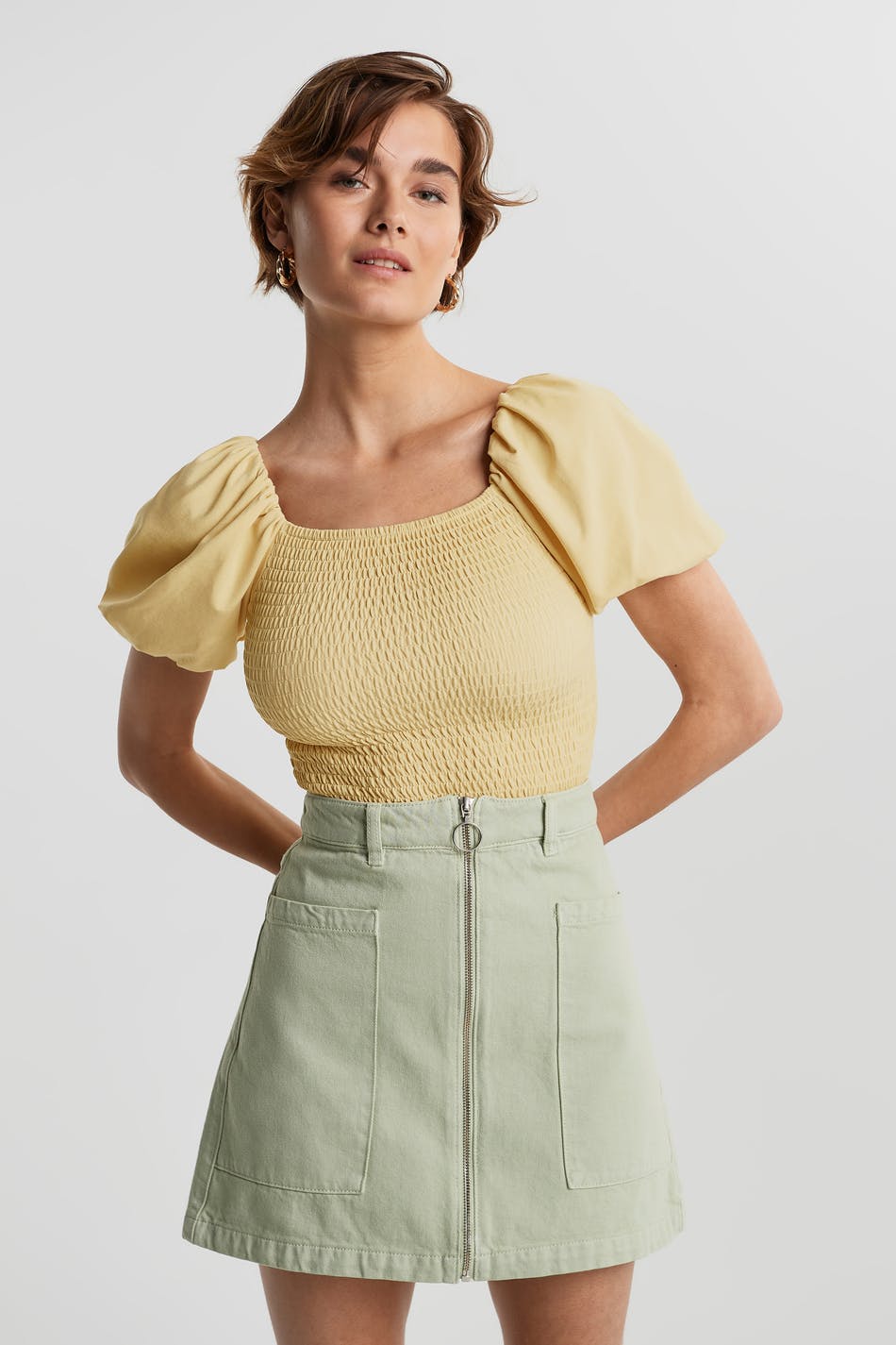 Nelma puff sleeve top