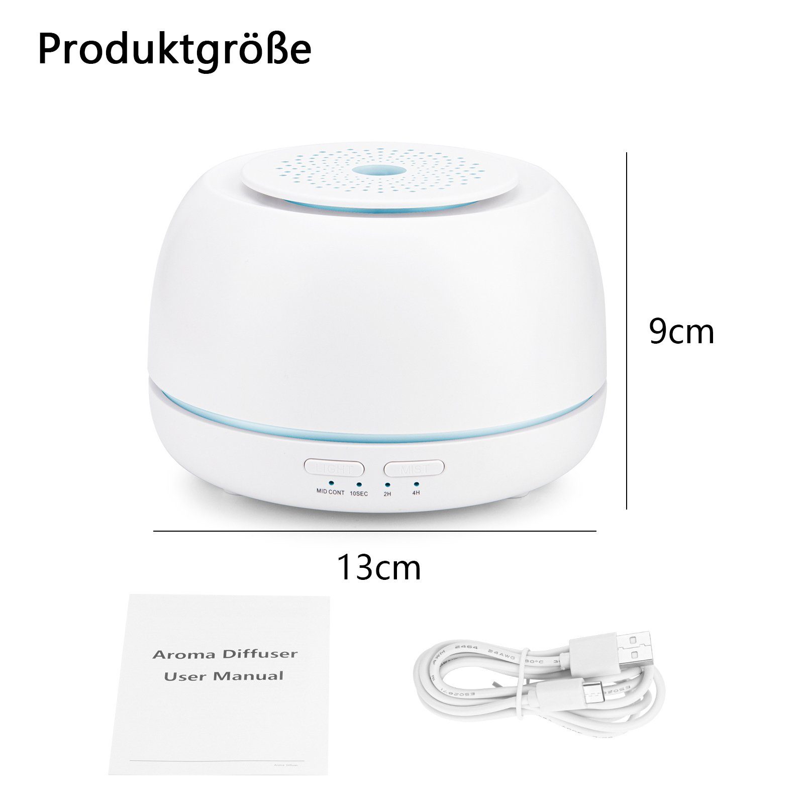 OKWISH Luftbefeuchter Luft Befeuchter Aroma Diffuser Duftöl Öle Diffusor Aromatherapie 300ml, 0,30 l Wassertank, BPA-Free mit 7 Farben LED-Licht ohne Öle Schlafzimmer Spa Büro Yoga ..
