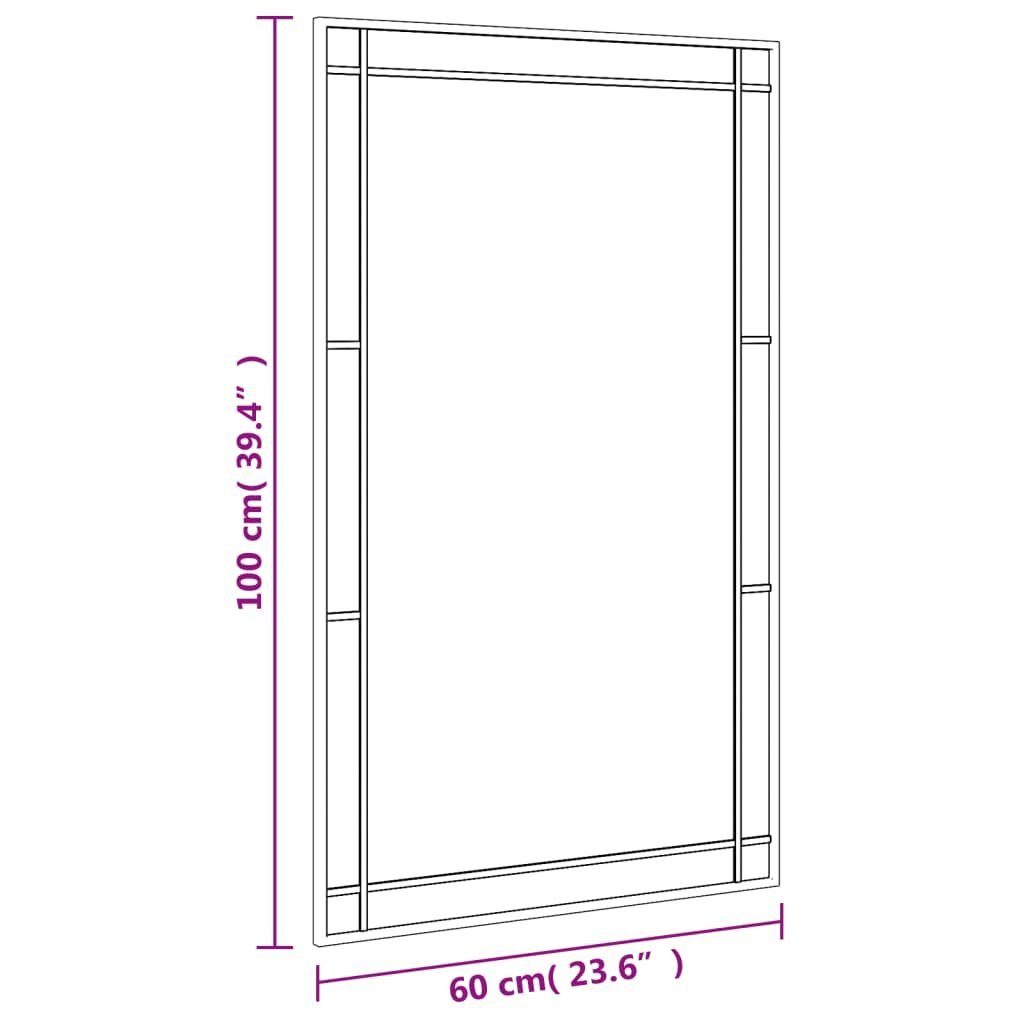 vidaXL Spiegel Wandspiegel Schwarz 60x100 cm Rechteckig Eisen (1-St)